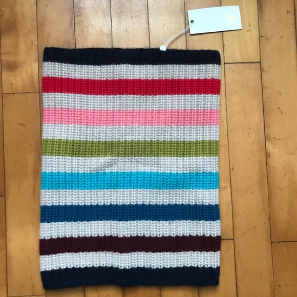 NWT Tory Burch 100% Cashmere Striped Neck Warmer Gaiter - Picture 1 of 2